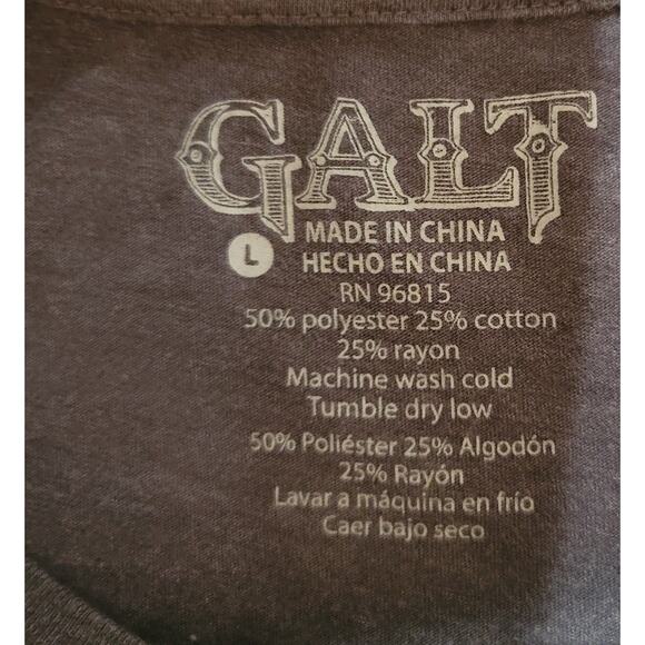 Galt Gray Blue USA Red White Blue Graphic Print Men's Shirt Large Short Sleeve - Picture 3 of 3